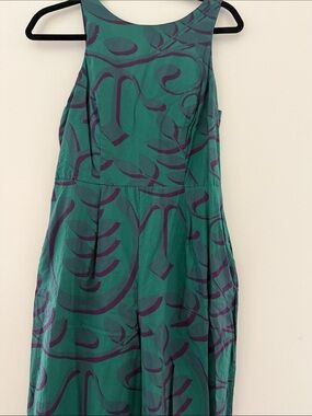 Sleeveless Teal & Purple Patterned Jumpsuit